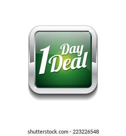 1 Day Deal Green Vector Icon Button