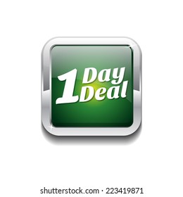 1 Day Deal Green Vector Icon Button