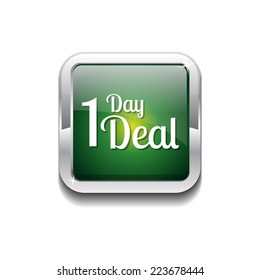 1 Day Deal Green Vector Icon Button