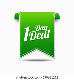 1 Day Deal Green Vector Icon Design