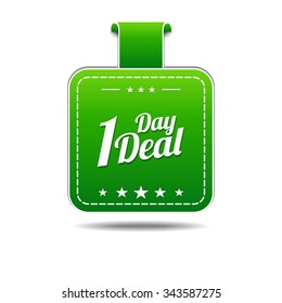 1 Day Deal Green Vector Icon Design