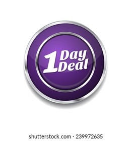 1 Day Deal Purple Vector Icon Button