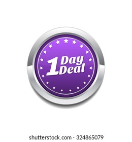 1 Day Deal Purple Vector Icon Button