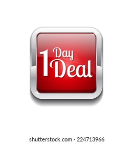 1 Day Deal Red Vector Icon Button