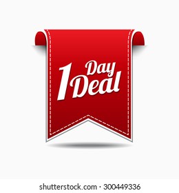 1 Day Deal Red Vector Icon Design