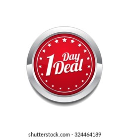 1 Day Deal Red Vector Icon Button