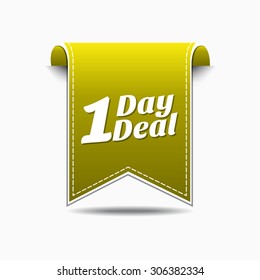 1 Day Deal Yellow Vector Icon Design