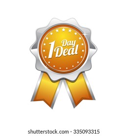 1 Day Deal Yellow Vector Icon Design