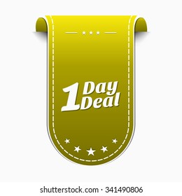 1 Day Deal Yellow Vector Icon Design