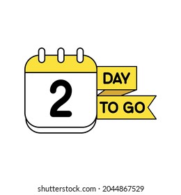 1 Day To Go. Countdown Timer. Calendar Icon. Time Icon. Count Time Sale. Vector Stock Illustration.