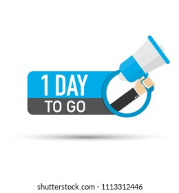 1 day to go flat icon on white background. Vector stock illustration.