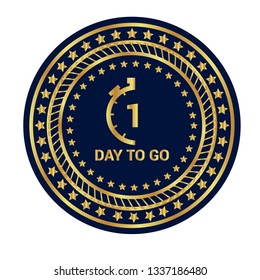 1 day to go - gold emblem,label,tag