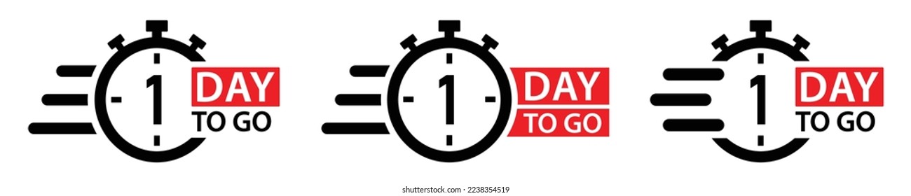 1 Day To Go Icon, Vector Illustration