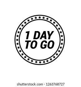 1 day to go icon,emblem, label, badge,sticker, logo. Designed for your web site design, logo, app, UI