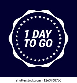 1 day to go icon,emblem, label, badge,sticker, logo. Designed for your web site design, logo, app, UI