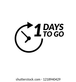 1 day to go label,sign,button. Vector stock illustration.