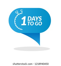 1 day to go label,sign,button. Vector stock illustration.