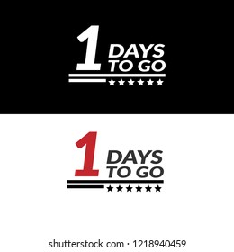 1 day to go label,sign,button. Vector stock illustration.