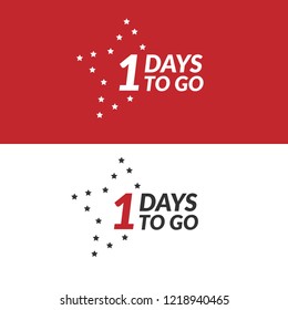 1 day to go label,sign,button. Vector stock illustration.