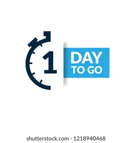 1 day to go label,sign,button. Vector stock illustration.