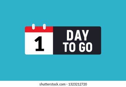 1 day to go last countdown icon. One day go sale price offer promo deal timer, 1 day only.