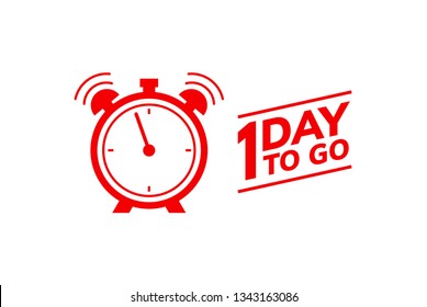 1 Day To Go Last Countdown Icon. One Day Go Sale Price Offer Promo Deal Timer, 1 Day Only.