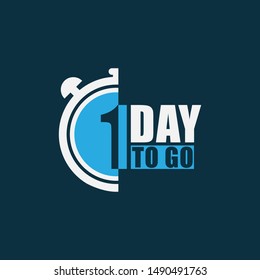 1 day to go last countdown icon. vector illustration