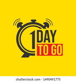 1 Day To Go Last Countdown Icon. Vector Illustration