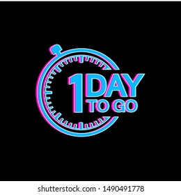 1 day to go last countdown icon. vector illustration