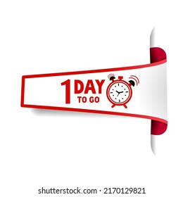 1 day to go last countdown clock icon banner. One day go sale price offer promo deal timer for advertising, business or store. just one special day flat style vector.