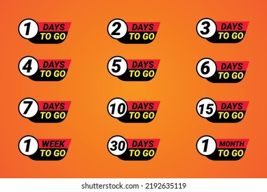 1 day to go last countdown icon Vector illustration, D Vector typographic design. days countdown. One days to go. sale price offer