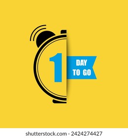 1 day to go last countdown. 1 day only. One day go sale price offer promo deal timer. Vector illustration. EPS 10.