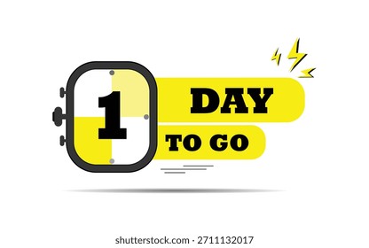 1 día para ir último ícono de cuenta regresiva. un día ir Precio de venta oferta promocional temporizador de ofertas, solo 01 días, cuenta regresiva días de Anuncio. cuenta regresiva tiempo de venta. número de días restantes insignia para venta o promoción, Vector eps