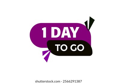 1 day to go, or to go sale countdown vector symbol, clock, time,  background, template, 1 day to go, countdown, sticker, left banner, business, sale, label button
