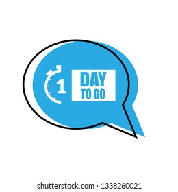 1 Day to go sign - emblem, label, badge,sticker, logo. Designed for your web site design, logo, app, UI