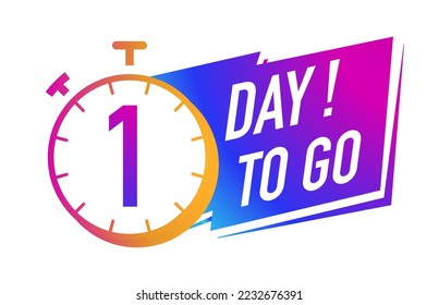 1 day to go timer vector symbol gradient color