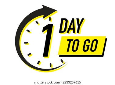 1 day to go timer vector symbol black color