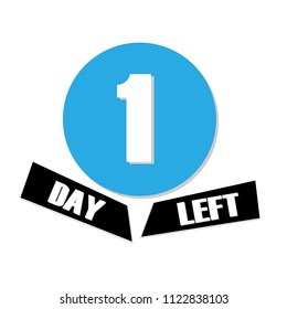 1 day to go. Vector stock illustration.