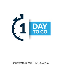 1 day to go. Vector stock illustration.