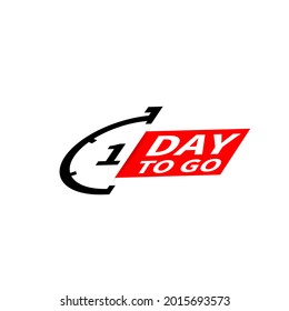 1 day to go. Vector stock illustration.