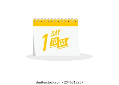 1 day to go word concept vector illustration