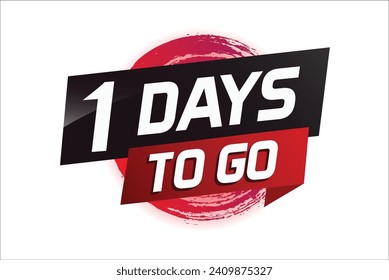 1 day to go word concept vector illustration with ribbon and 3d style for use landing page, template, ui, web, mobile app, poster, banner, flyer, back