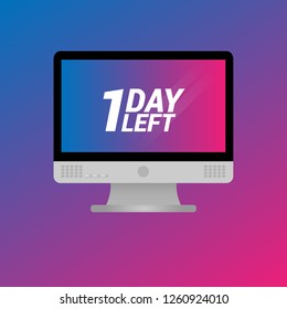 1 day left label,sign,button. Vector stock illustration. 