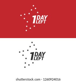 1 day left label,sign,button. Vector stock illustration. 