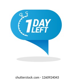 1 day left label,sign,button. Vector stock illustration. 