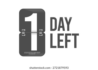 1 Día A La Izquierda Plantilla. 1 día para el final. Descuentos de cuenta regresiva y tiempo de venta