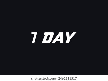 1 day logo design vector template. 1 day logotype design template