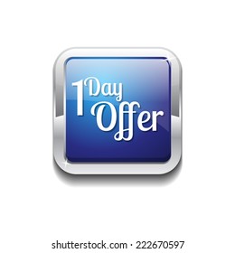 1 day Offer Blue Vector Icon Button