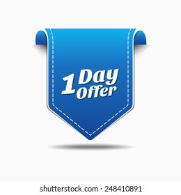 1 day Offer Blue Vector Icon Design