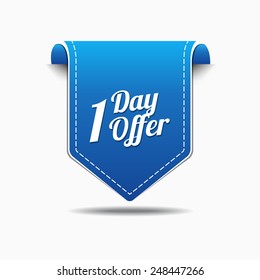 1 day Offer Blue Vector Icon Design